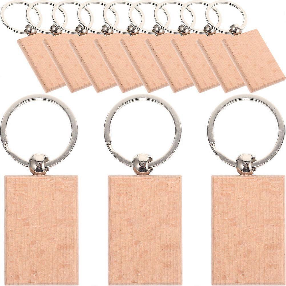 Craft Key Chains Wooden Design Diy Crafting Chocolate 7.5x3cm 12Pcs
