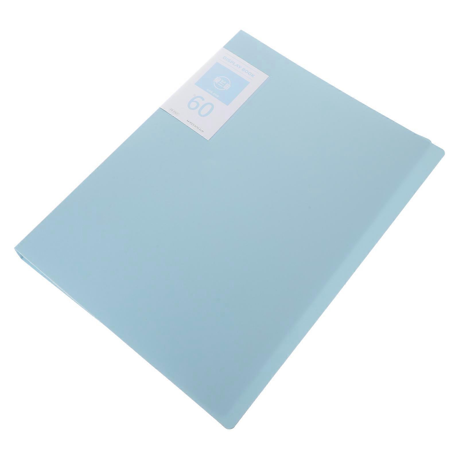 Portable File Folder Organizer Document Storage Blue Rectangular For Office Use 30.50X23.50X3.70CM 1Pcs