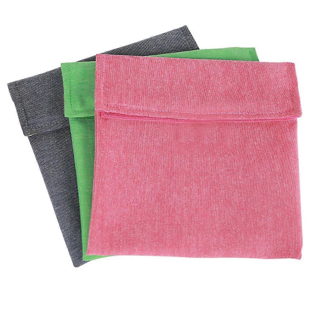 Oxford Cloth Reusable Snack Bags For Dessert Shop Use Grey Green Pink 1Set