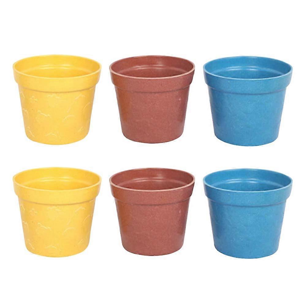 24 Pcs Mini Round Plastic Flower Pots for Succulent Plants Decorative Use Assorted Color