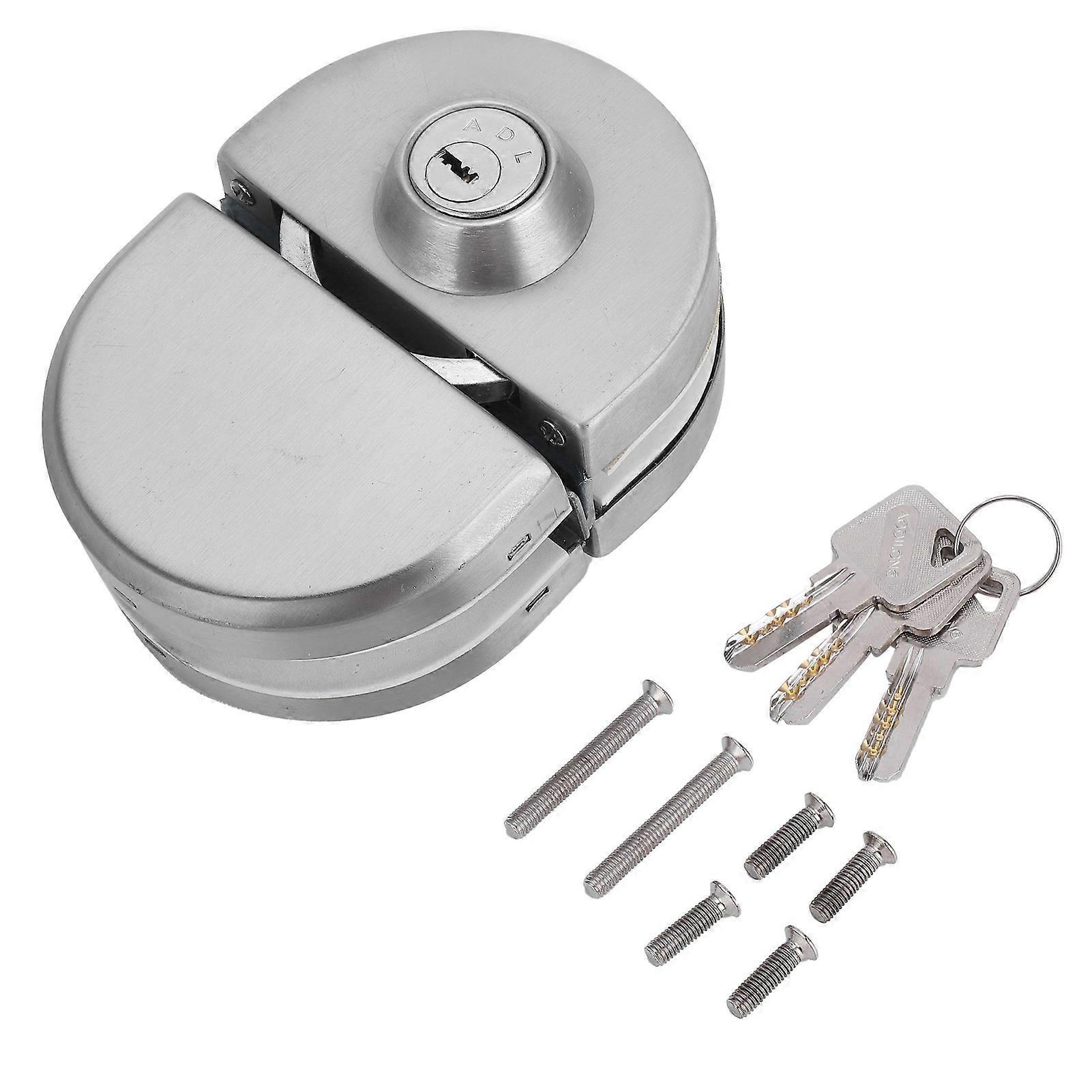 Stainless Steel Sliding Door Lock, 10-12mm Thickness, with 3 Keys, for Home