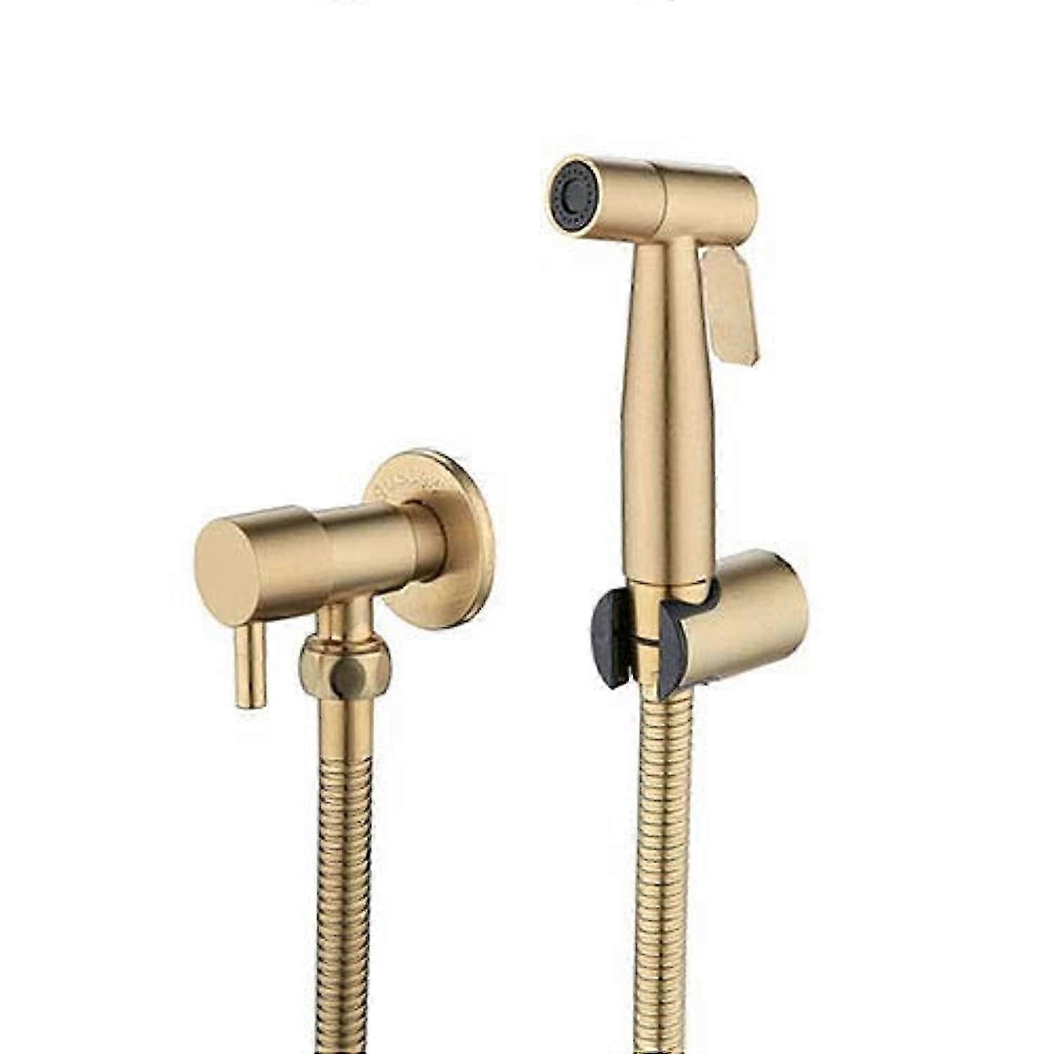 1/2NPT Stainless Steel Bidet Sprayer Kit for Toilet, Hand Held Sprayer Suitable for Toilet Attachment (Brushed Gold Finish)