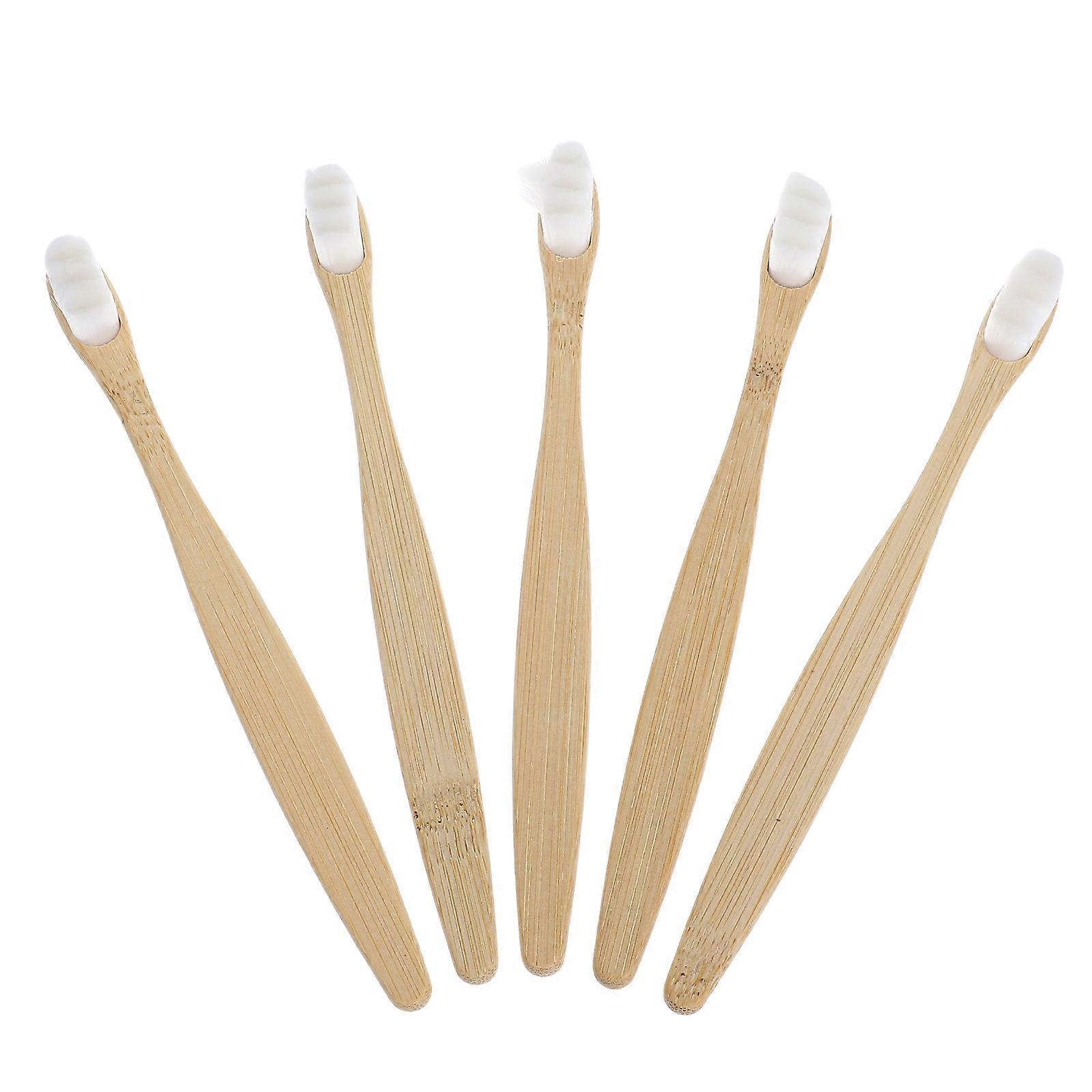 5pcs Round Head Toothbrushes for Adults with Soft Bristles, Ergonomic Handle, Lightweight for Travel and Daily Oral Care, Sensitive Gums Friendly