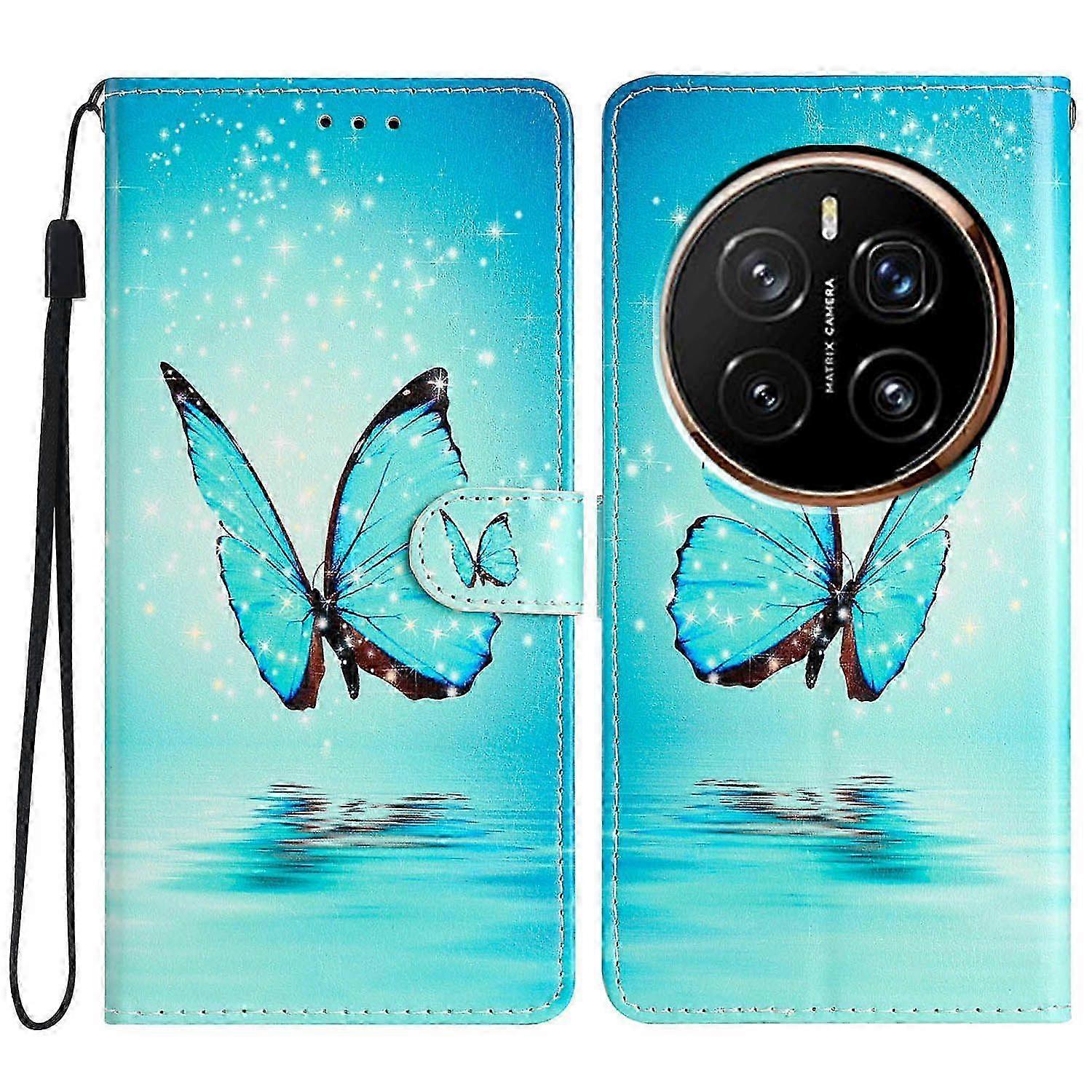  PU Leather Pattern Printing Wallet Case for Magic7 Pro 5G with Strap - Wind Design