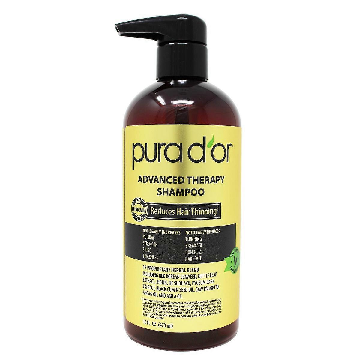 Pura D'or 高级疗法洗发水，16 Fl Oz