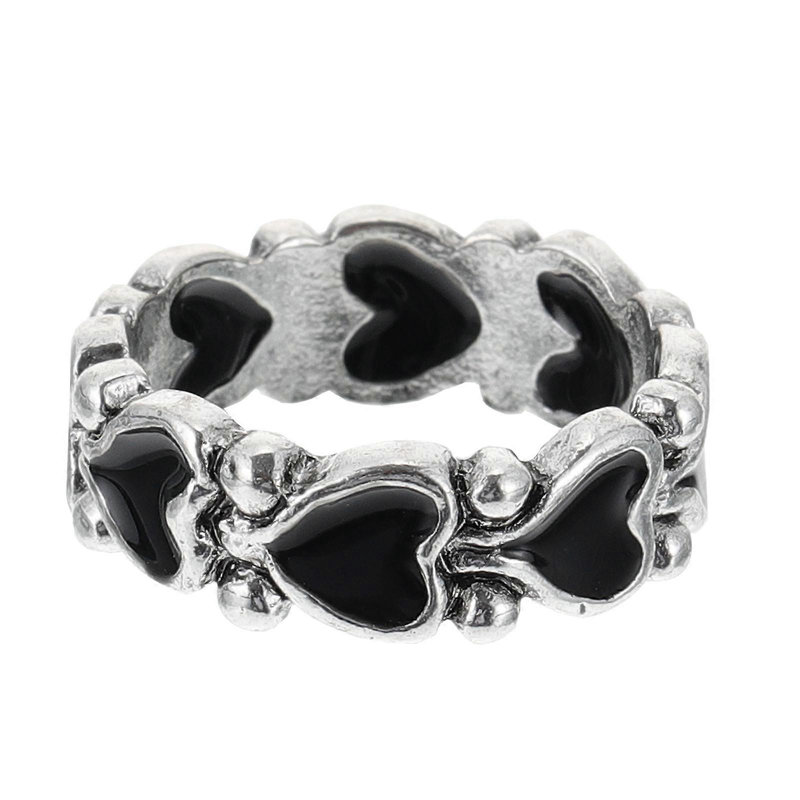 Black Alloy Jewelry Ring for Decoration Retro and Creative Design Looks Charming 1pc