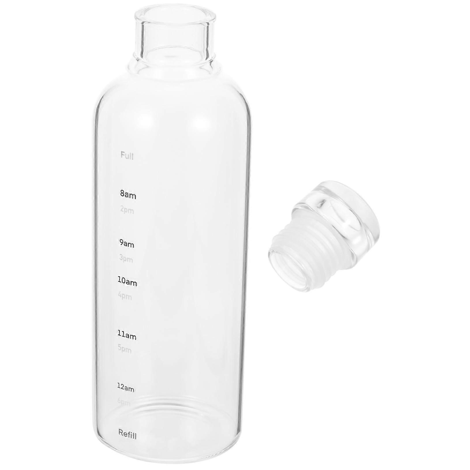 Large Capacity Plastic Water Bottle with Time Scale LeakProof for Sports Fitness Outdoor Activities Transparent Design