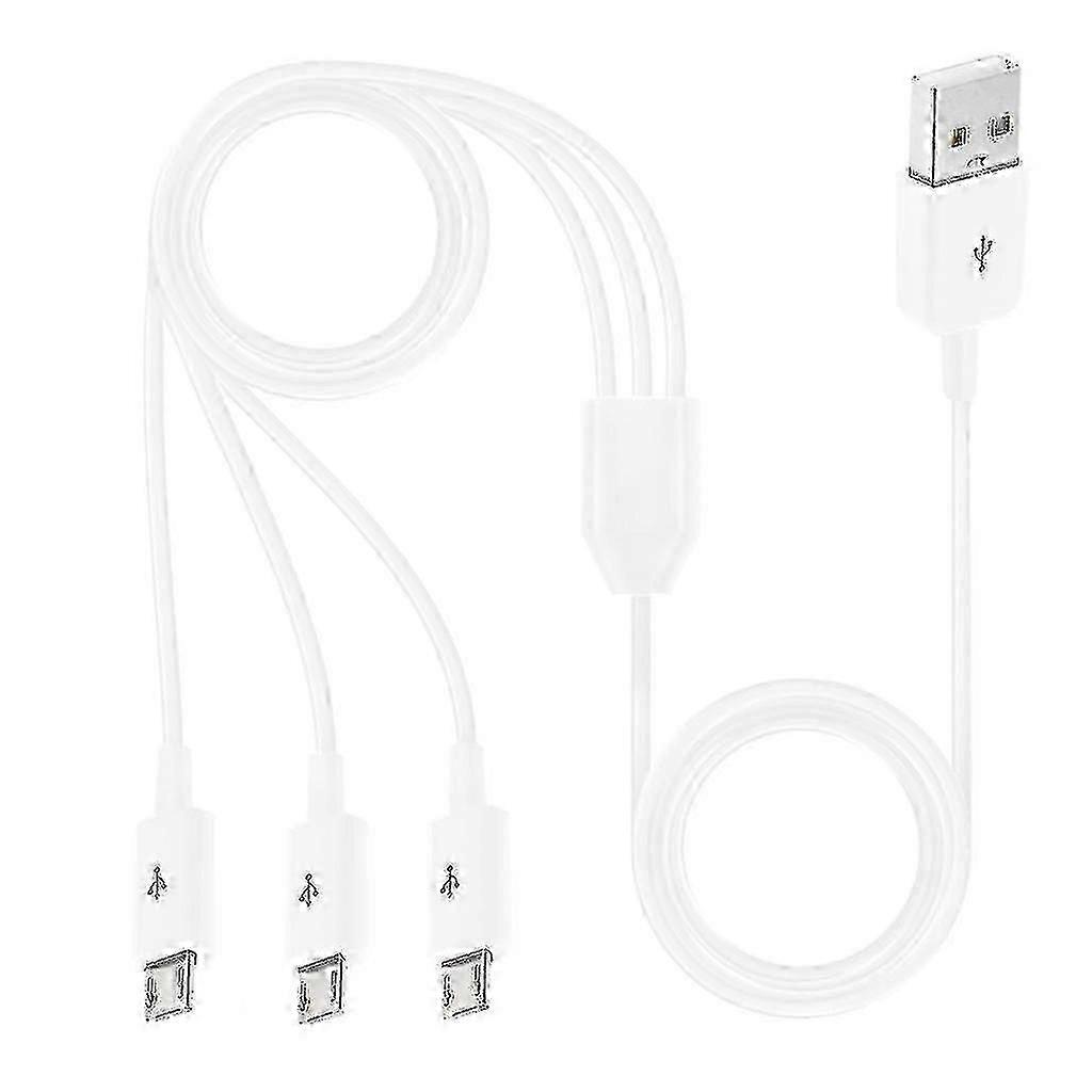 3 In 1 USB Male to Three Micro USB Splitter Cable Data Sync Cord Copper Core