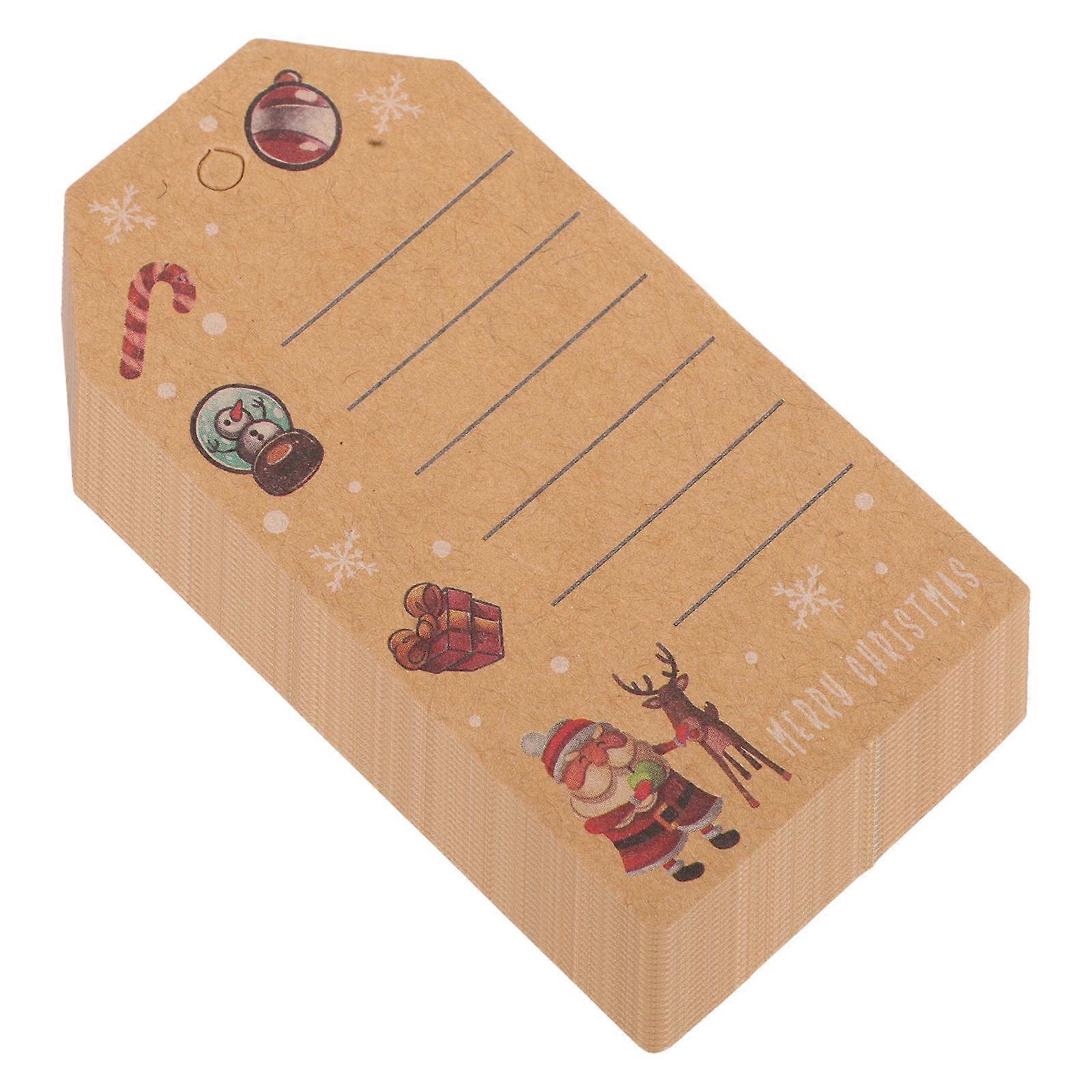 Christmas Present Tags With String Festive Wrapping Tag Holidays Kraft Paper 50Pcs
