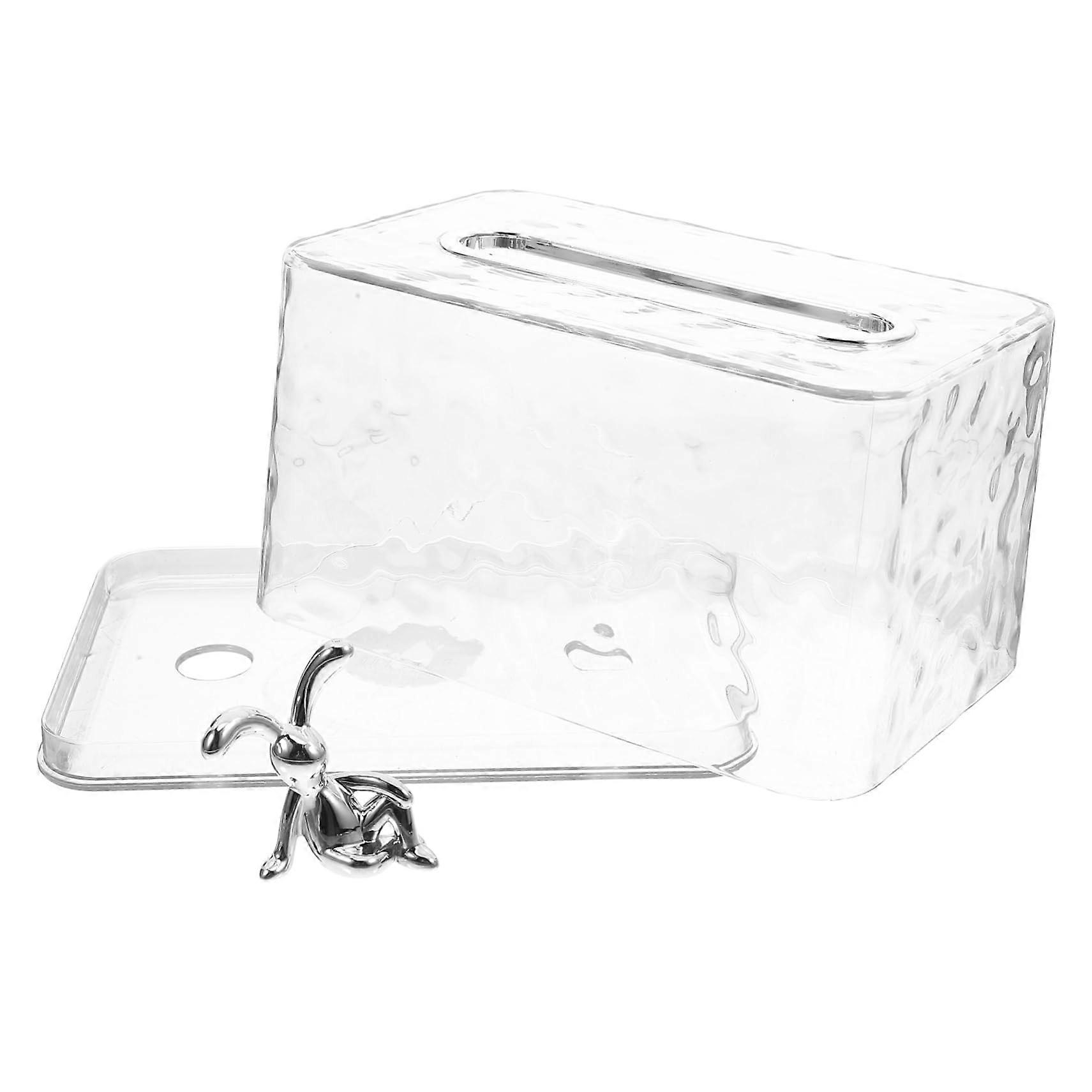 Tissue Box Holder Large Capacity Transparent Tissue Dispenser For Office, Car, And Home Versatile And Easy To Use