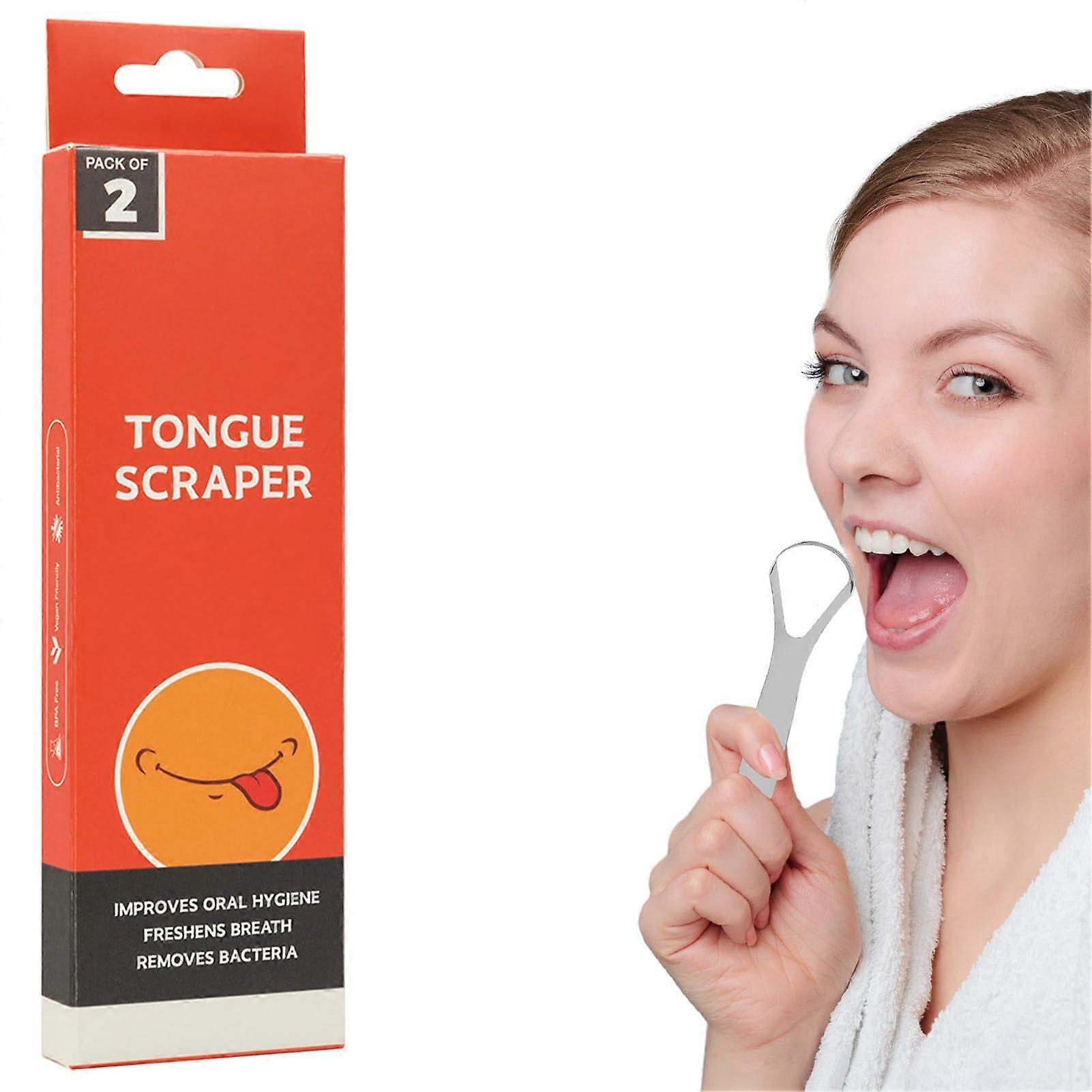 Metal Tongue Scraper, Portable Metal Tongue Scraper, Travel Mouth Scraper for Removing Bad Breath and Improving Oral Hygiene