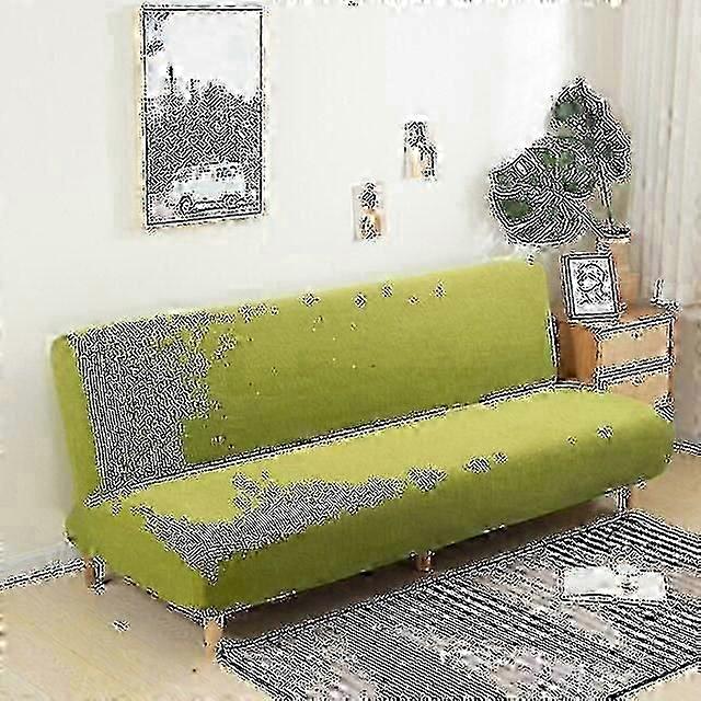 Sofá cama grande sin brazos Funda funda de sofá sin reposabrazos Funda de futón plegable elástica Resistente al polvo Elástico extraíble Jacquard-TF