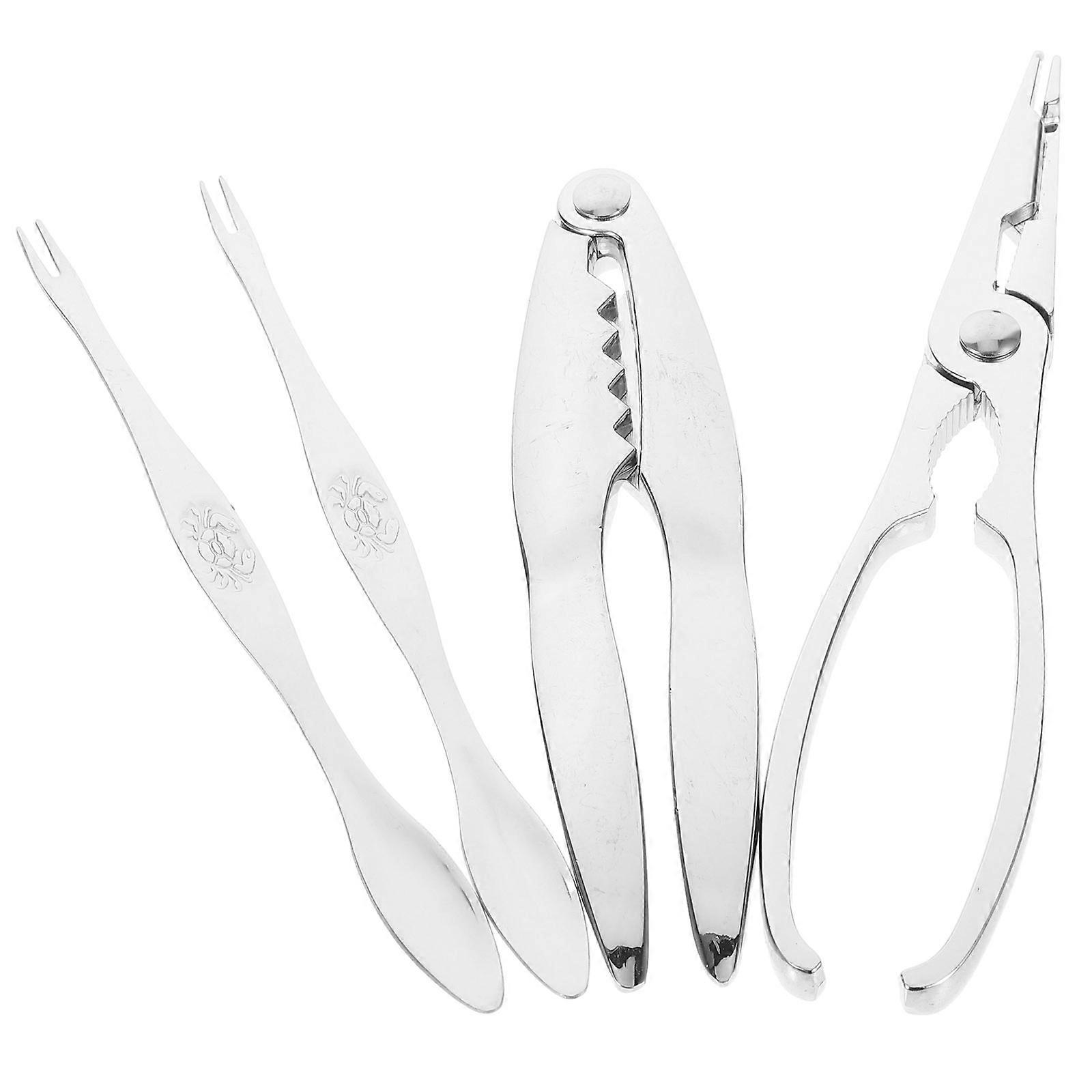 Stainless Steel Crab Tools Crab Eating Tools Friends and Family 18X5X1CM 4Pcs