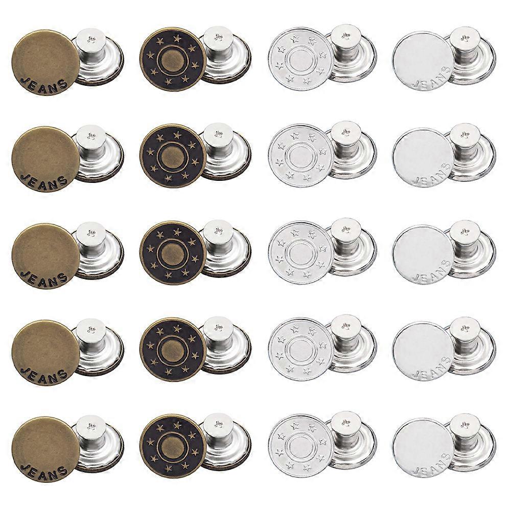 Adjustable Jeans Buckles Made of Copper Alloy Assorted Color for Clothes Use 40 Pieces