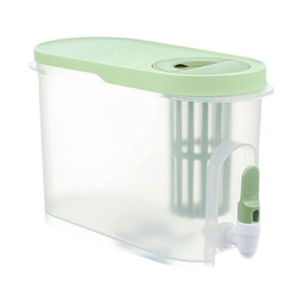 3.9L Cold Water Jug with Faucet Reusable Refrigerator Drink Dispenser with Large Capacity Cold Lemonade Bucket Daily Green