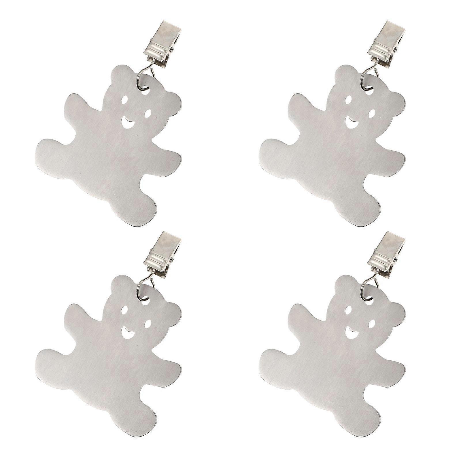 Stainless Steel Tablecloth Clips with Material for Home Use 4Pcs Silver