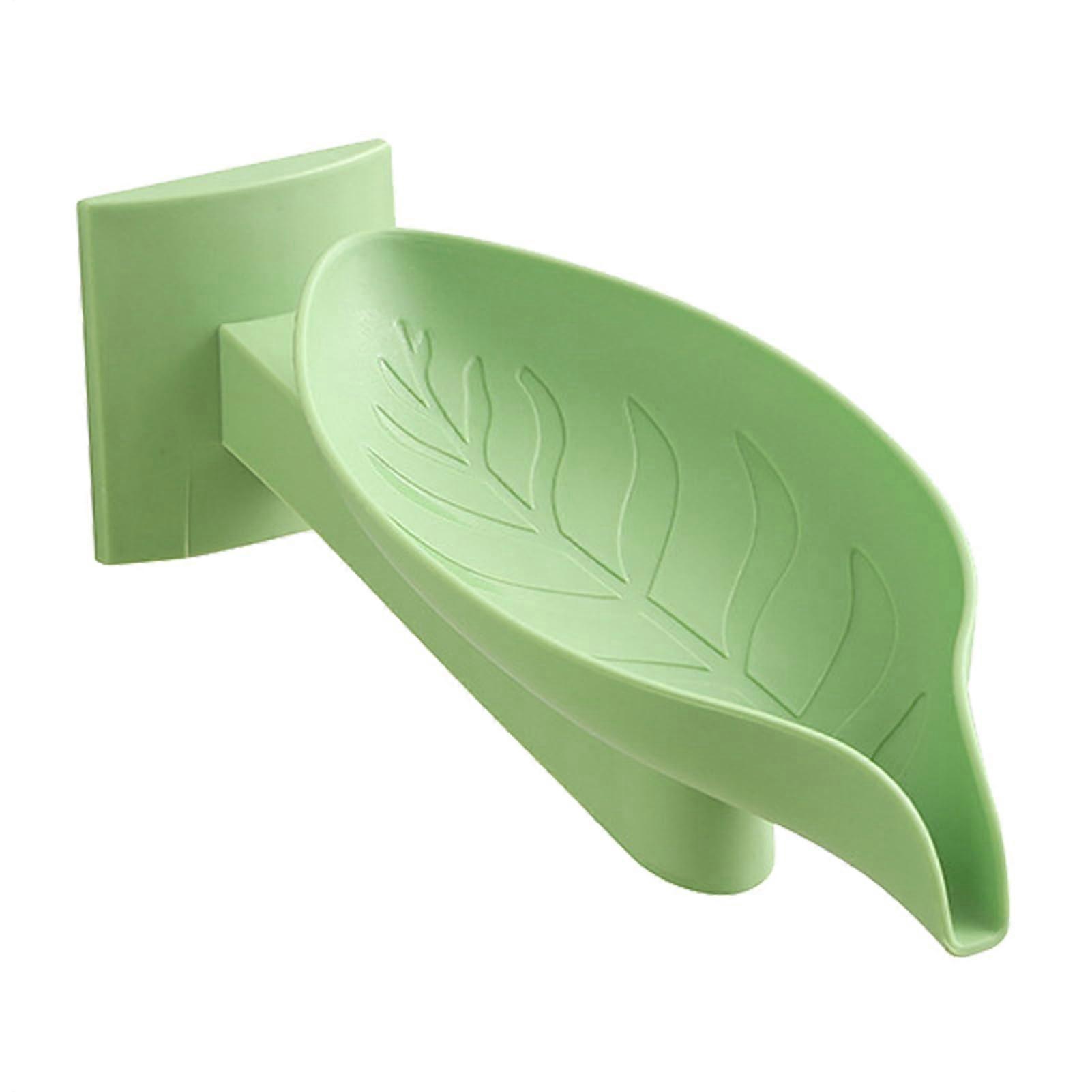 Soap Box Multifunctional LeafShaped Soap Dish Craftsmanship Green