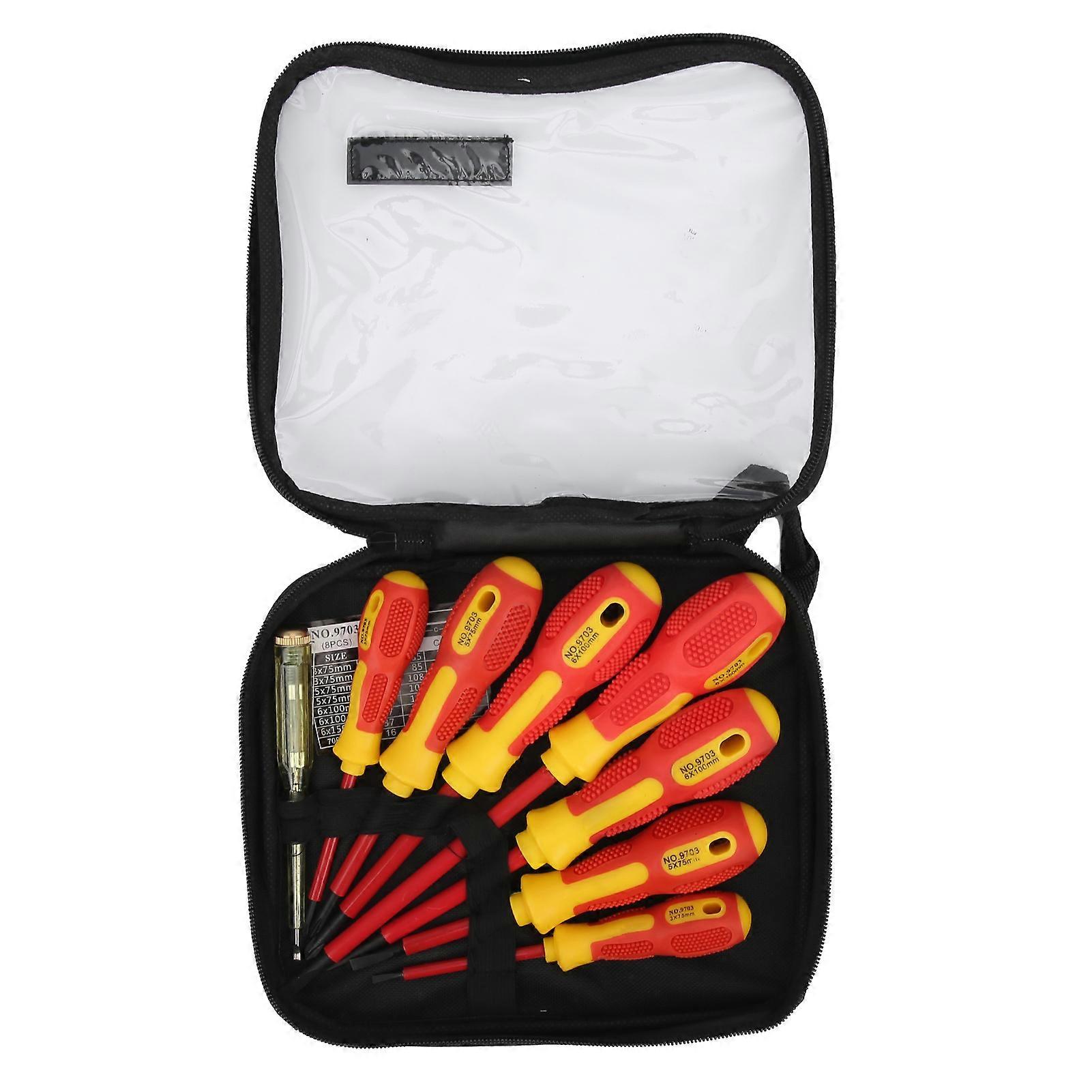 9pcs/set 500V Insulated Screwdriver Set High Hardness Hand Tools for Electrical Maintenance Work