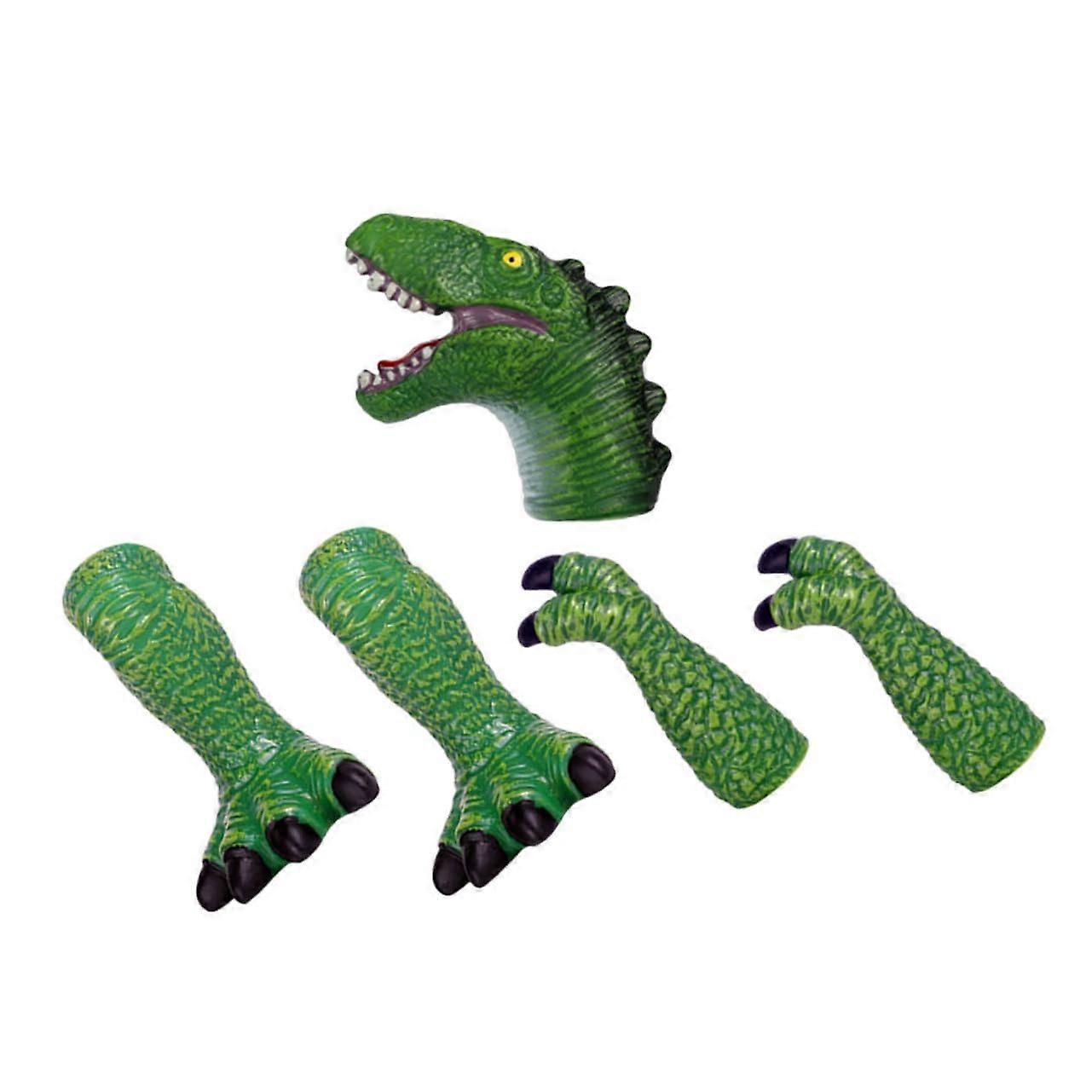 Dinosaur Hand Puppet Set for Kids - Educational Finger Puppets, Dino Thumb Dolls, Soft Plush Animal Toys