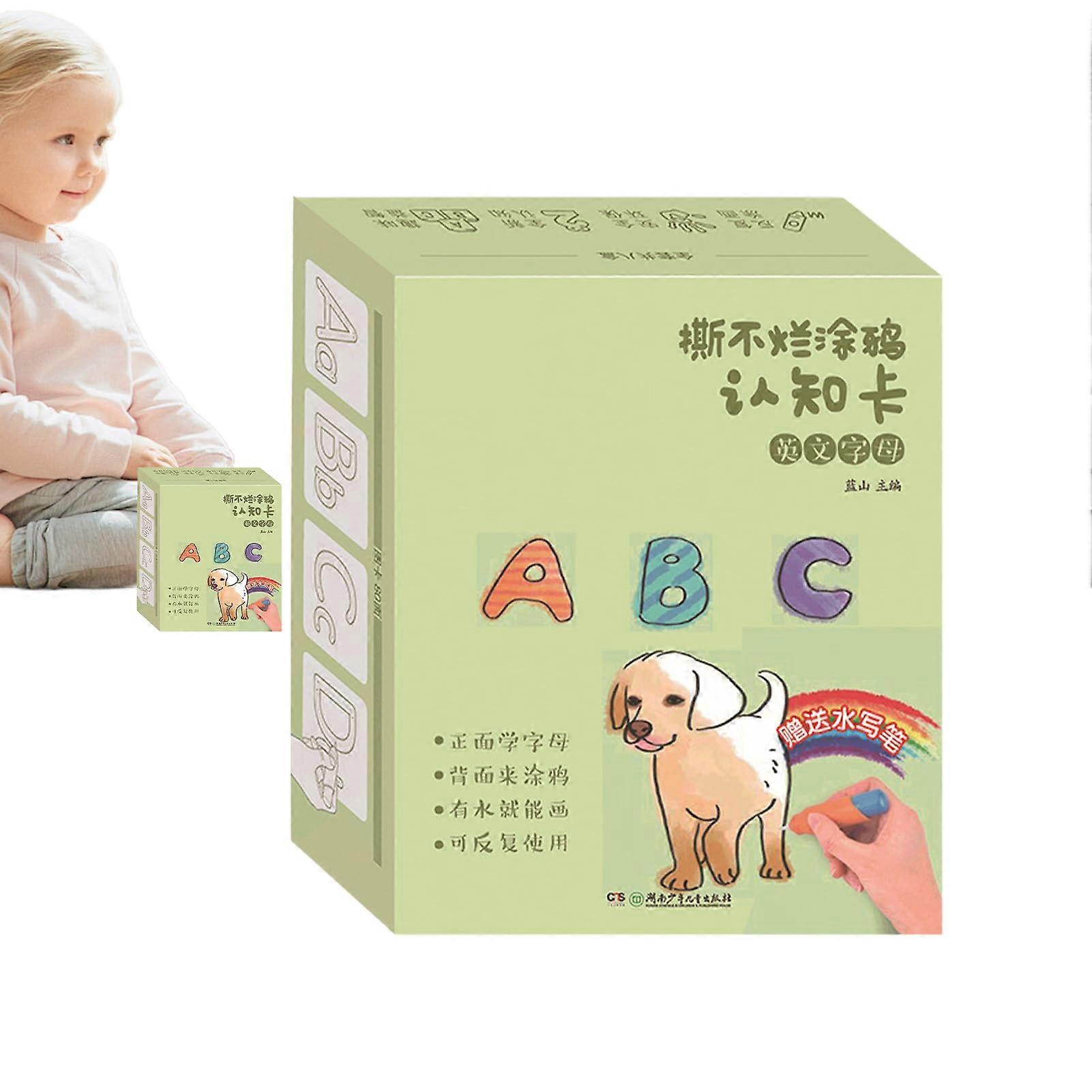 子供の絵画、塗り絵、5.12x4.13インチ、早期教育ガイド、耐涙性カード