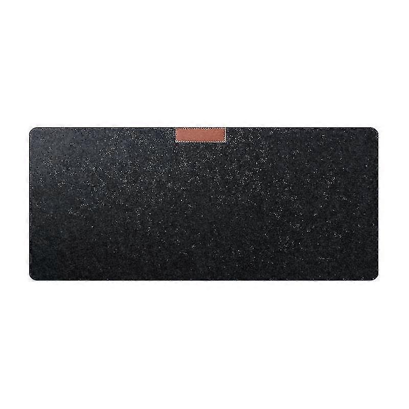 Black Non-Woven Office Computer Desk Mat - Cushioned Mouse & Keyboard Pad for Laptop Workstation with Soft Surface