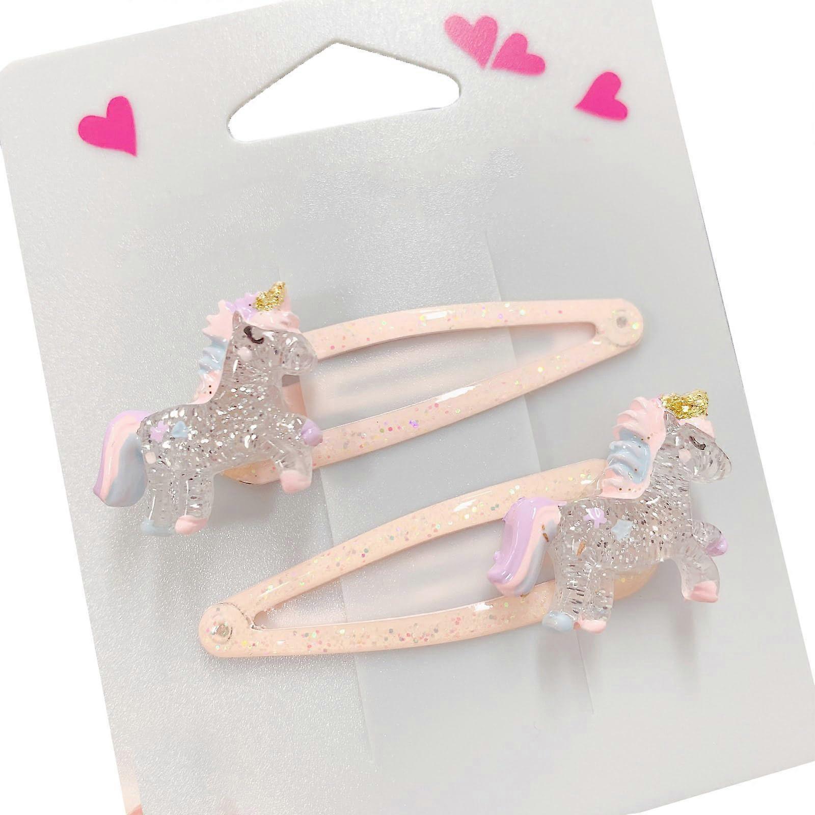 Set Haarspangen mit Blumen- und Tortenmotiven, für Mädchen, Kinder, Haarschmuck, Haarnadeln, Kinderpartys, 2 Stück, wie in Abbildung 1 gezeigt.