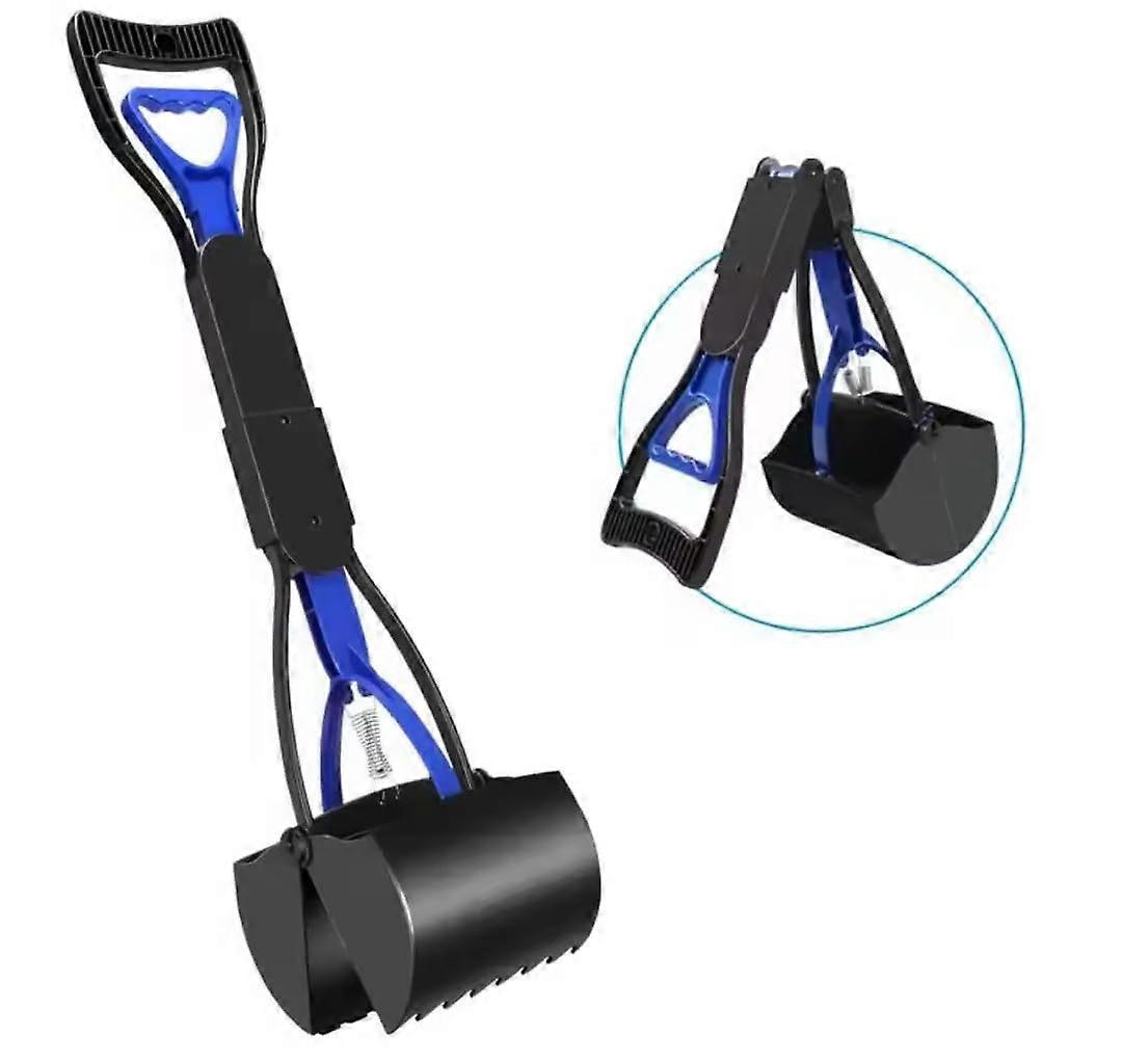 Foldable Dog Poop Scooper With Long Handle 60 Cm Long ABS And PP Plastic Spring Action Pet Poop Picker For Dogs And Cats