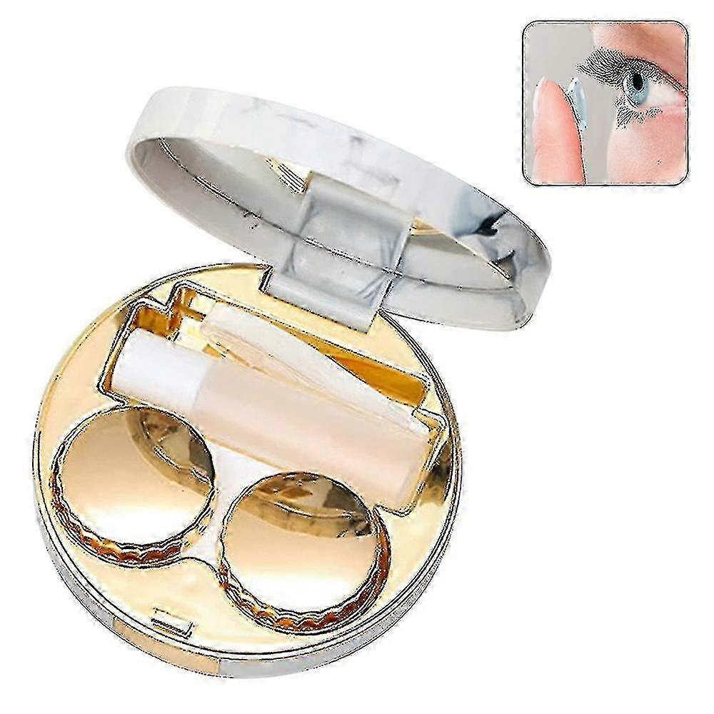 Travel Leak-proof Contact Lens Case with Cleaner, Tweezers, and Solution Bottle for Daily Use