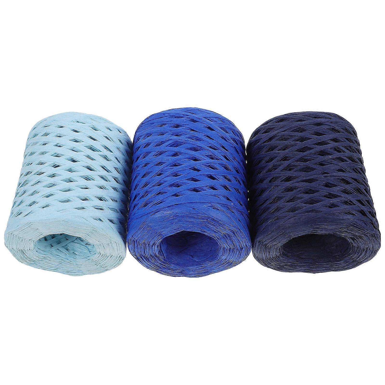 Colored Raffia Ribbon Paper Ribbon for Gift Wrapping 3 Rolls Decorative