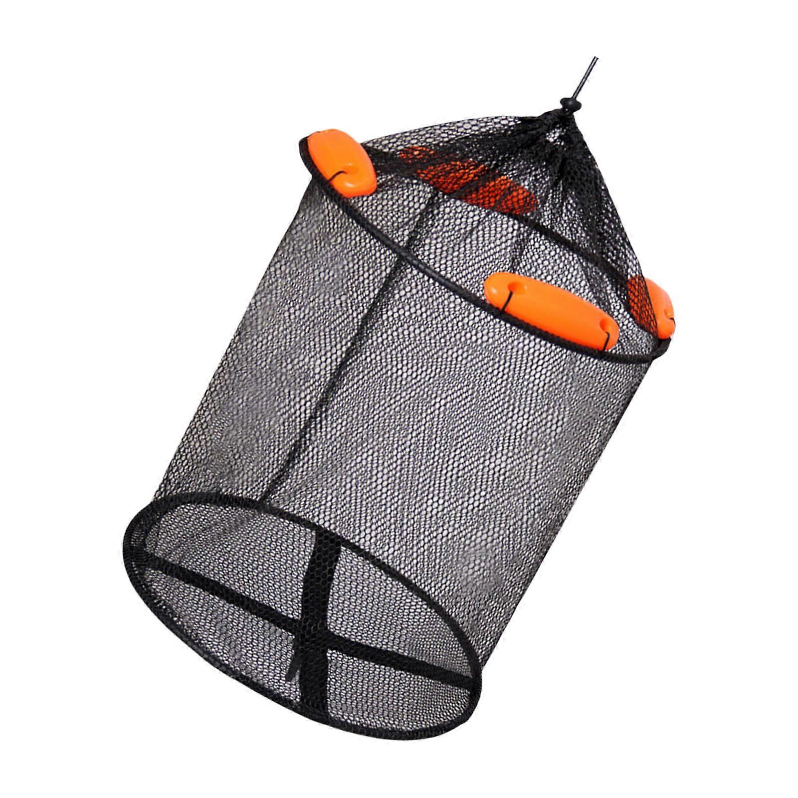 Large Opening Fishing Net With Quickly Fold Mechanism Durability Nylons Webbings for Reliability Catching Retention Multicolor