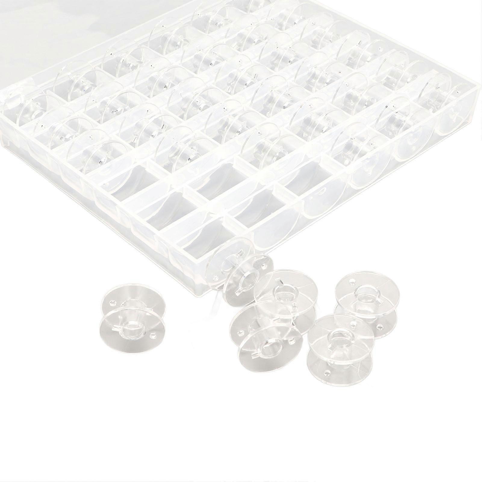 10 Sets Bobbins 36 Compartments Light Weight Clear Transparent Plastic Bobbins with Case for Sewing Machine
