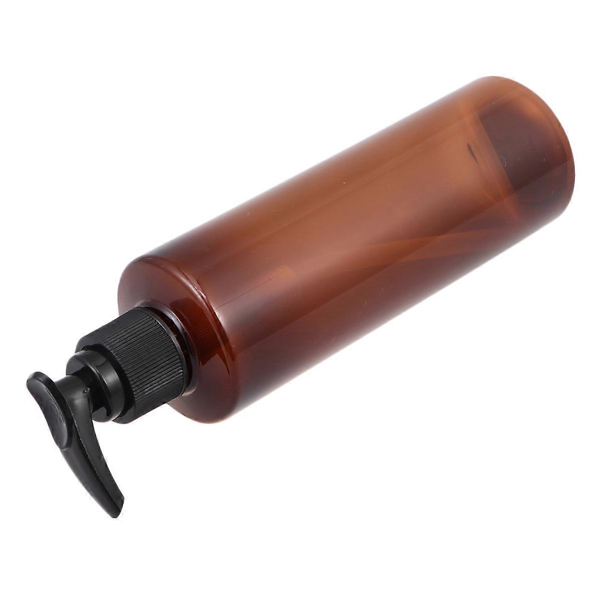 6pcs Brown Plastic Lotion Bottles with Pump for Home Use 250ml
