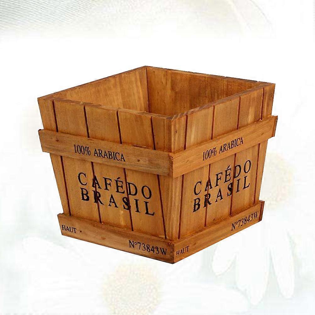 Khaki Planter Box for Decor Use Made of Durable Plastic with Succinct Design 13.5x12x12cm