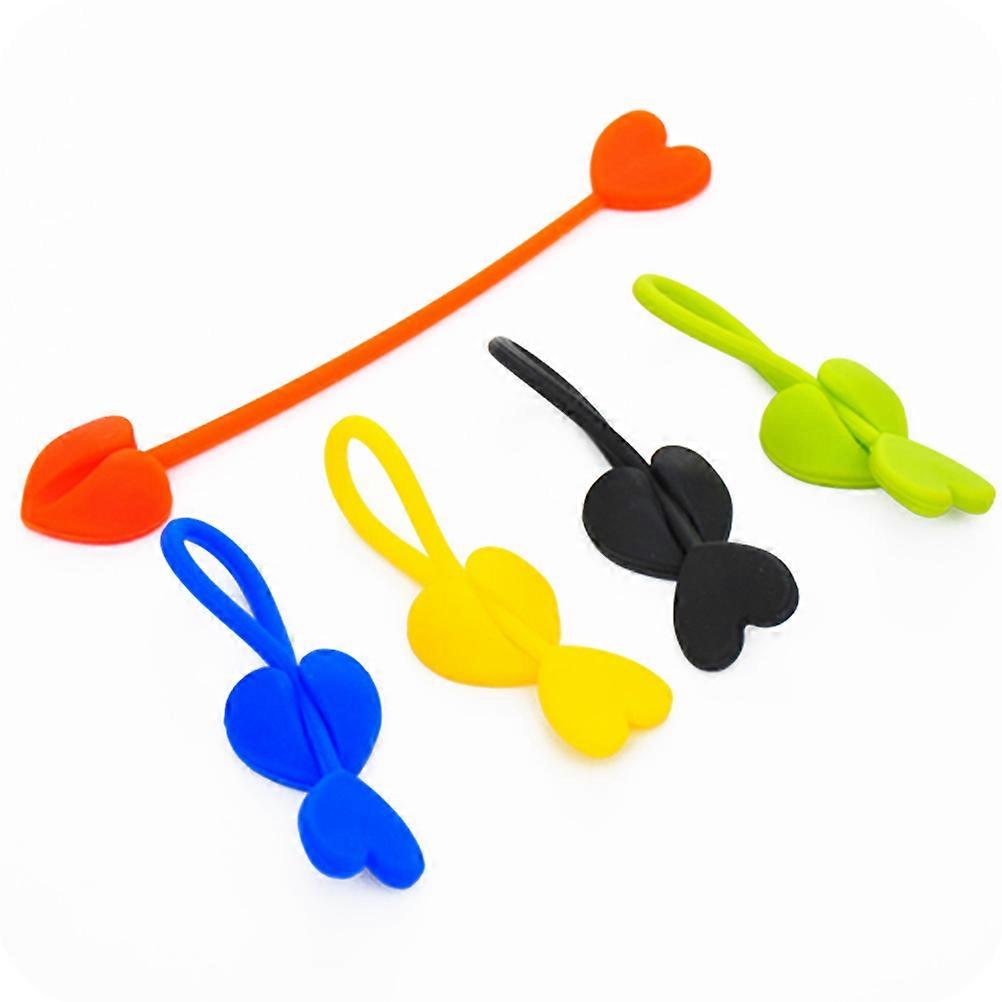 5 Assorted Color Silicone Ties Reusable Food Sealing Clips for Keeping Food Fresh 5 Pack