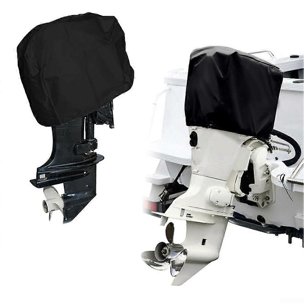 Effective weatherproof outboard motor cover with adjustable drawstring at the lower hem (100–150 HP).