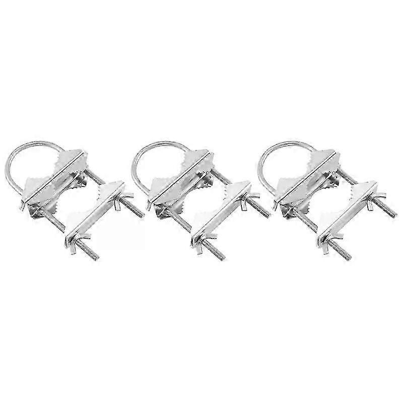 Double Antenna Mast Clamp V Jaw Block With U Bolts Heavy Duty Anti-Rust Mast To Mast Mount Bracket Kit Fit For  TV CB(3 Set)