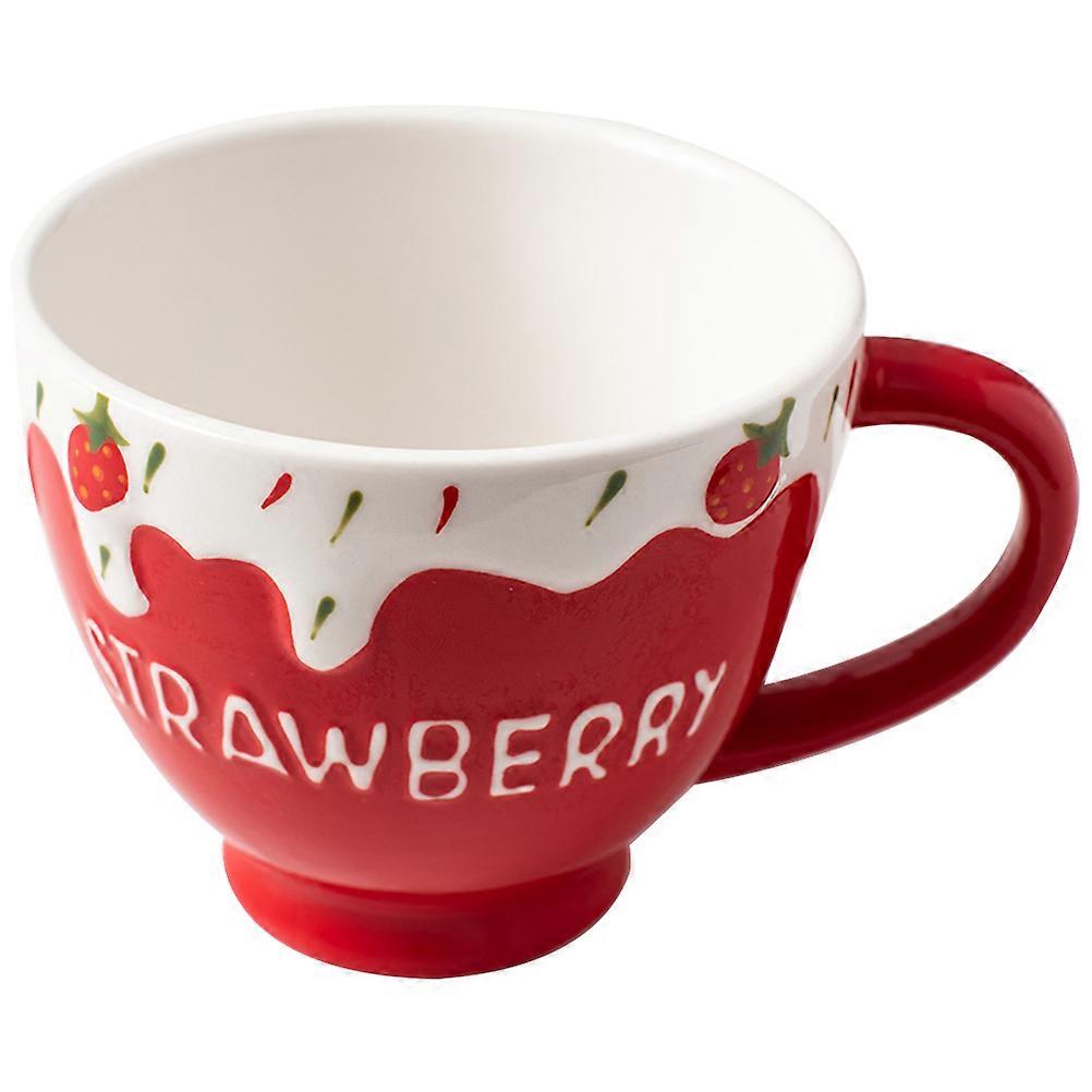 Ceramic Coffee Cup Multi-Function For Soup Flat Bottom Design Household 1Pcs