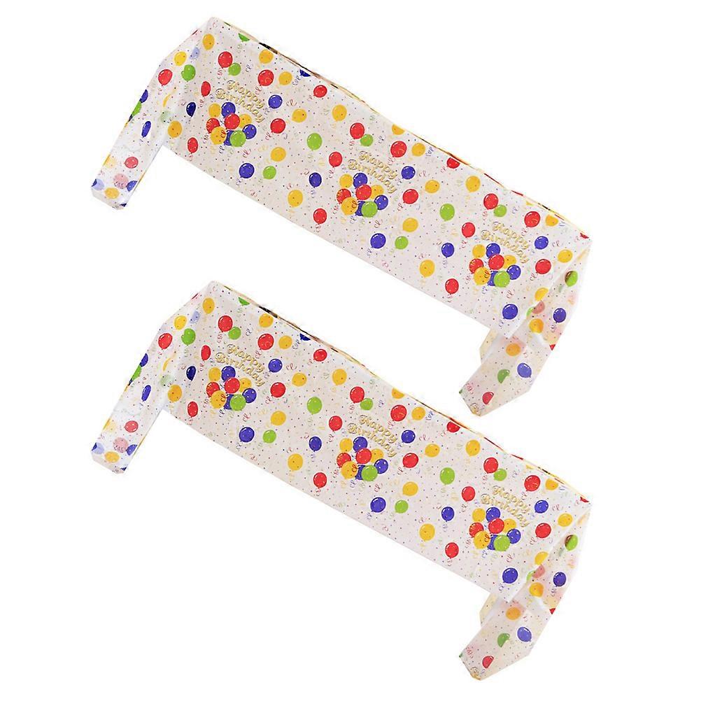 Happy Birthday Party Tablecloth Multi Colored Rectangular PEVA Material for Table Decoration 274x137cm 2Set