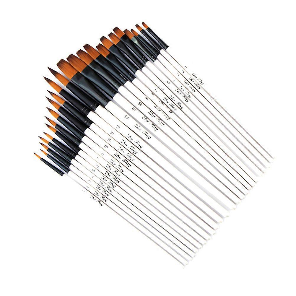 Paint Brushes For Crafts 1 Set 24Pcs Durable Pointed Flat Brushes For Amateurs Wildlife Painting 30X15X2.5CM