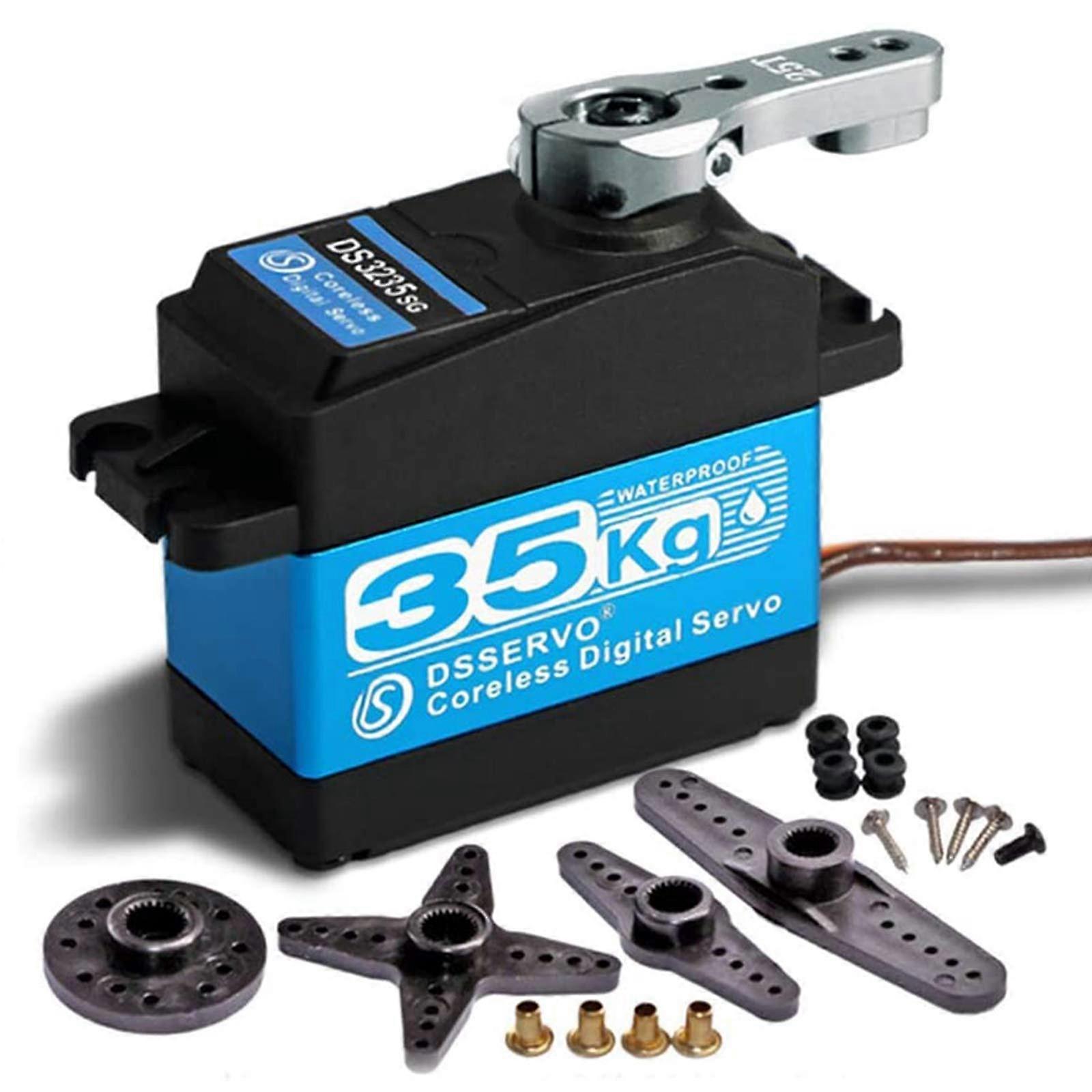 35kg Coreless Digital Servo Motor Stainless Steel Gearbox 7.4V  Torque Waterproof DS3235 with 25T Servo Arm for RC Car Robot (180°)