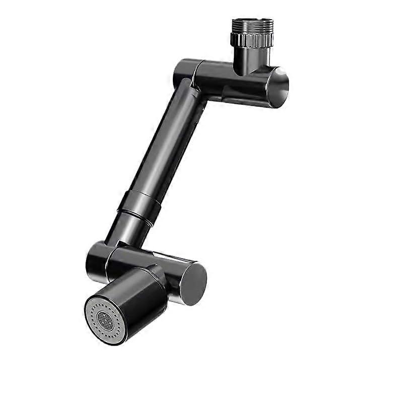 WaterJake 1080° Rotating Tap Attachment, Swiveling Faucet Extender with Adapter for Kitchen and Bathroom Use, Black