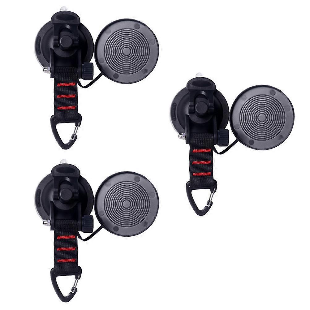 3pcs Strong Suction Cup Hooks for Tent, Outdoor, Car – Durable Fixing Hooks for Smooth Surfaces, Hanging Heavy Items While Camping, SUVs, and Daily