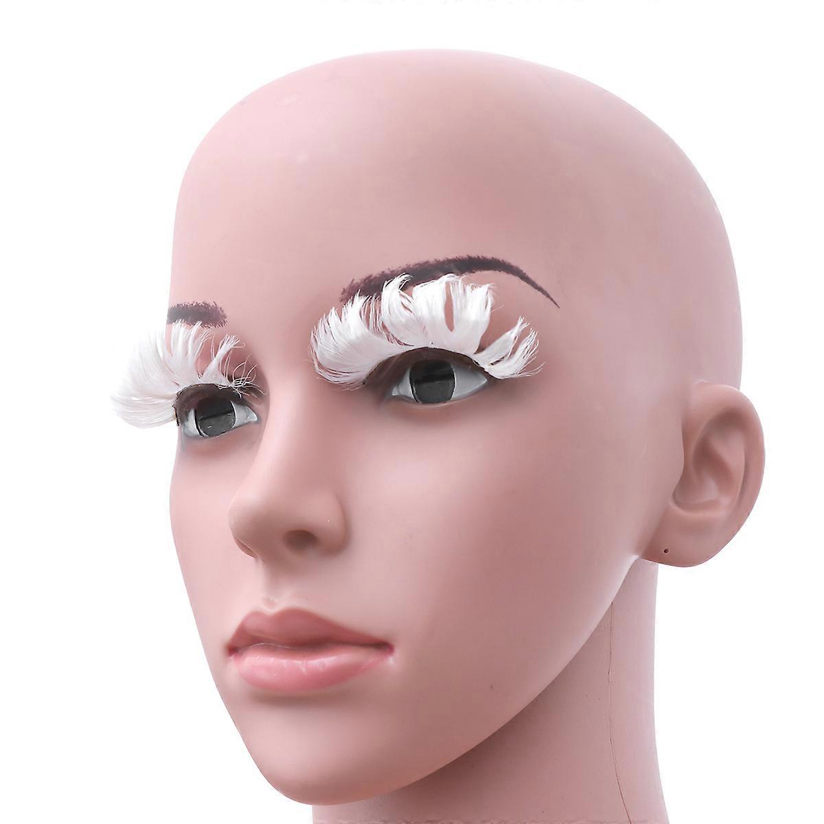and Plastic False Eyelashes for Makeup Use White Color Safe Lightweight Comfortable Dense Chic Beautiful