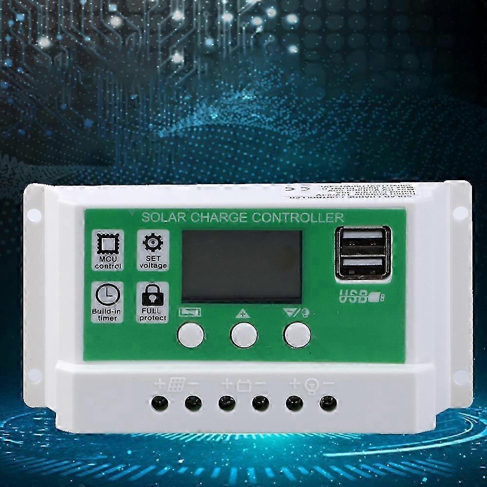 2025 60A Charge 12/24V PWM Solar Panel Controller Battery Intelligent Regulator with Dual USB Port Adjustable Parameter LCD Display Timer Setting