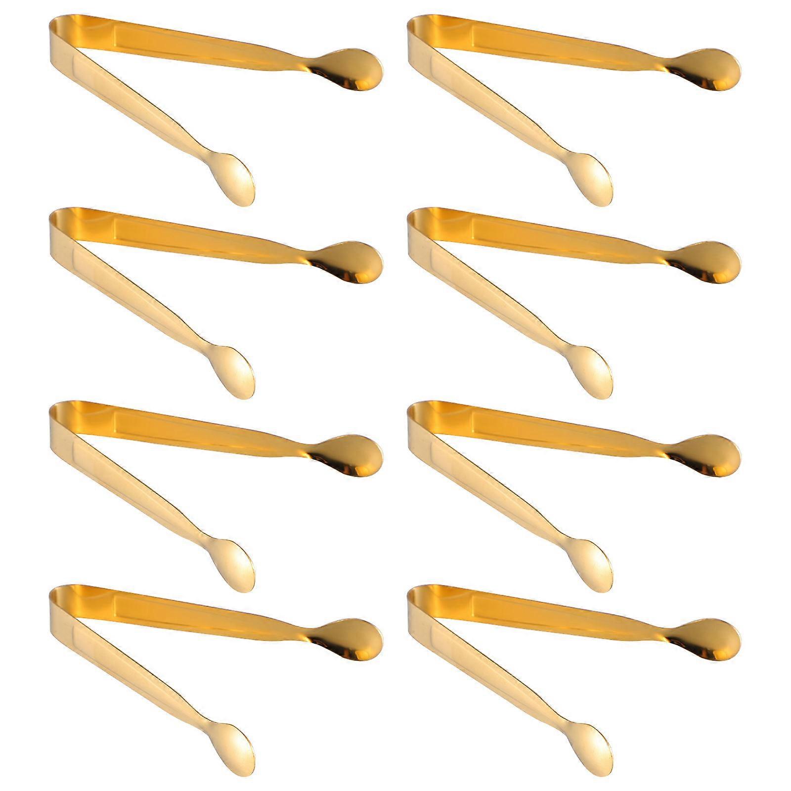 Steel Ice Tongs Sugar Tongs Barbecue Tools Cocktails 11.3x4.8cm 8Pcs