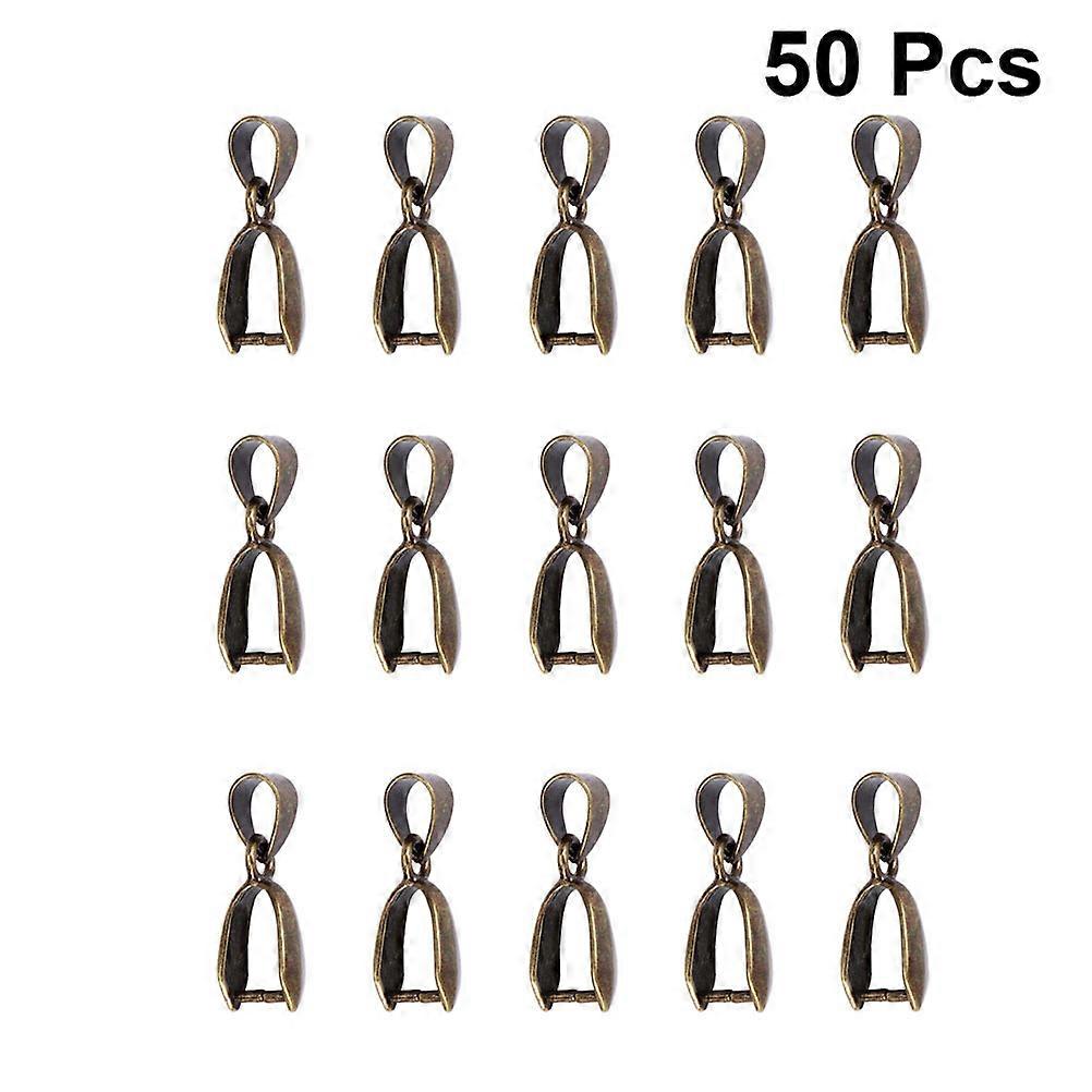 Bail Pendant Connector 50 Pcs Coffee Mini Ring Buckle For Necklace Making And Jewelry Makers DIY Accessories