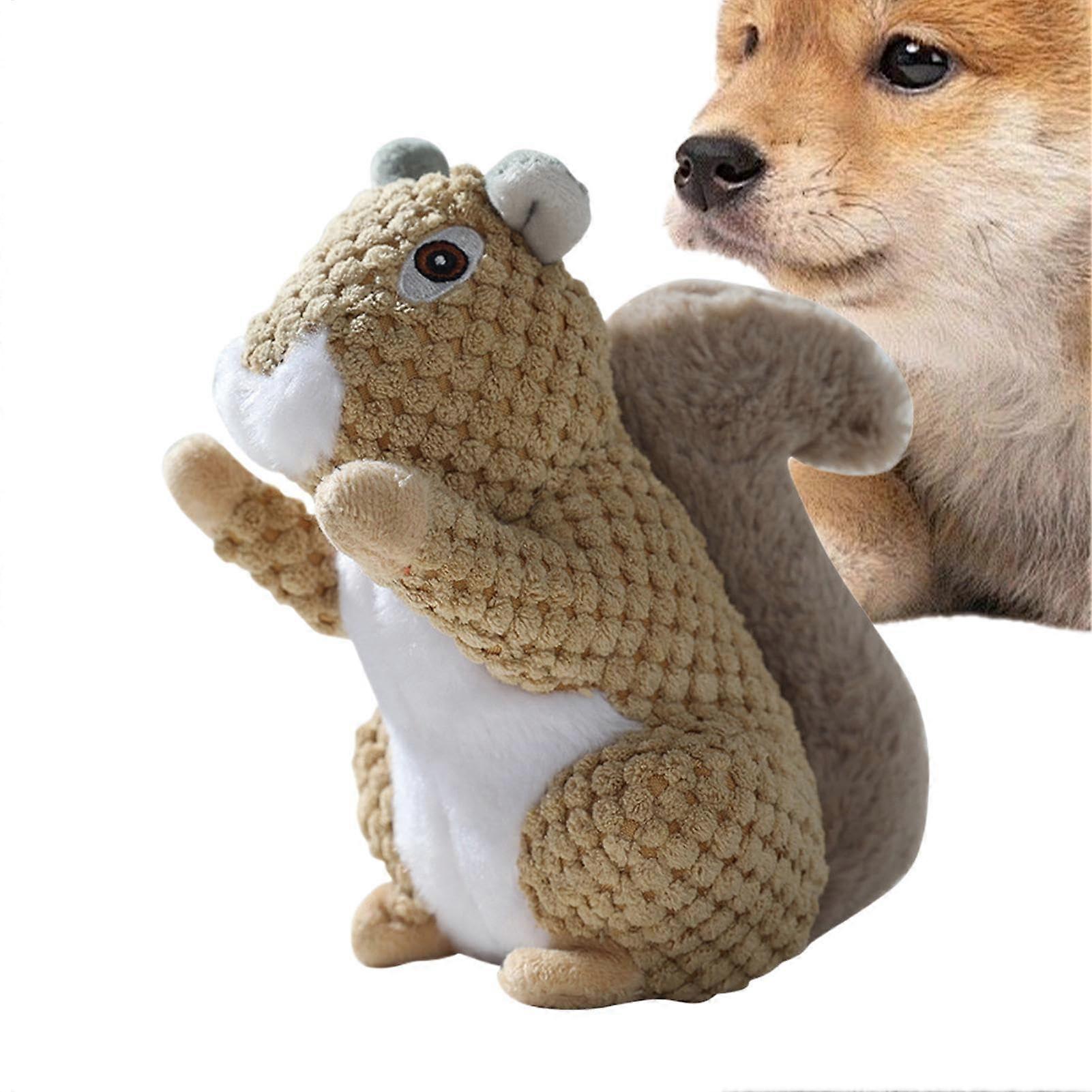 Plush Squirrel Dog Toy, Squeaky Teething Puppy Toy, Soft Plush Dog Toy For Puppies, 80g