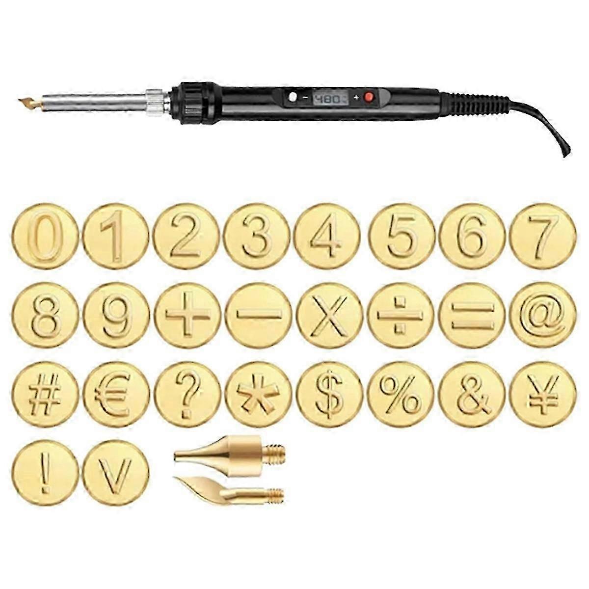 DIY Wood/Leather Burning Set + Copper Mold, EU Plug A