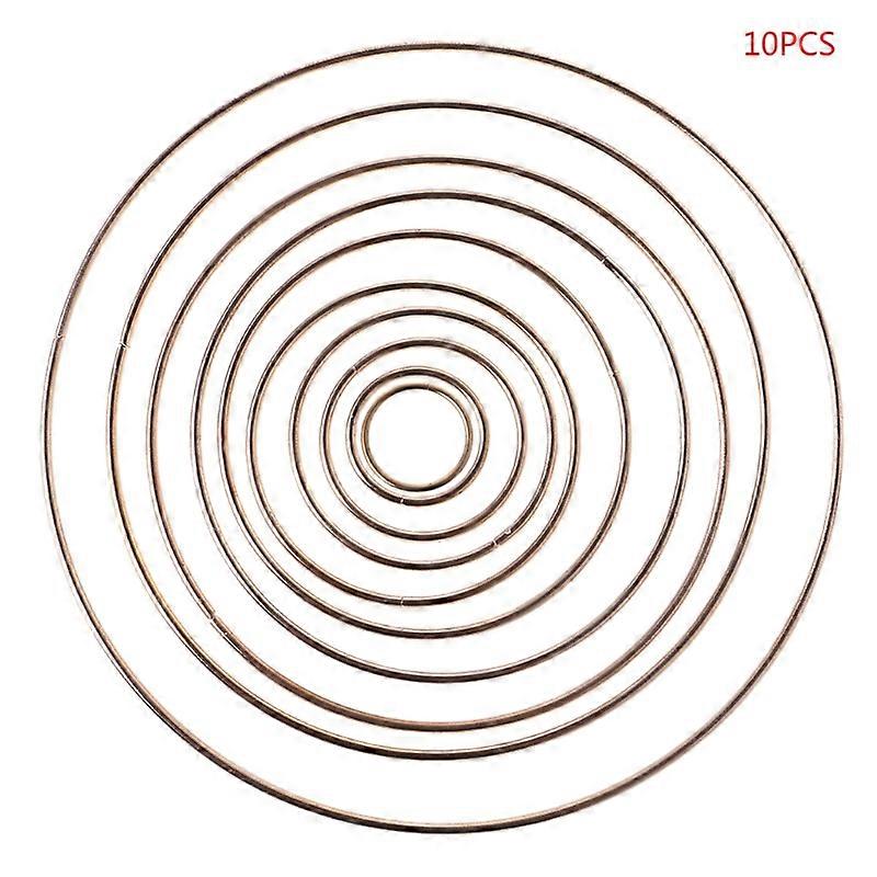 10Pcs/Set Gold Metal Dreamcatcher Dreamcatcher Macrame Ring Craft Hoop DIY Accessories 35-190mm 10 Pieces