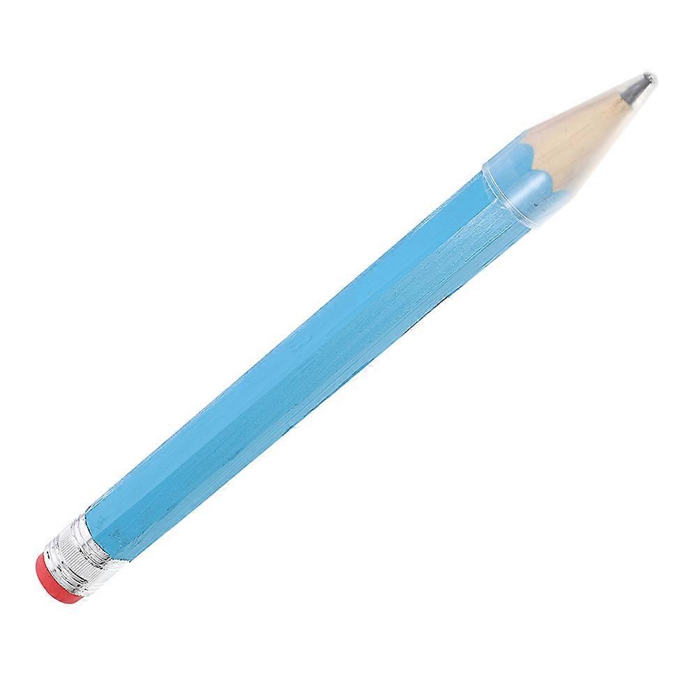 Blue Wooden Giant Pencil Prop for Office Use Comically Large Design Multipurpose Fun 14.5 Inches